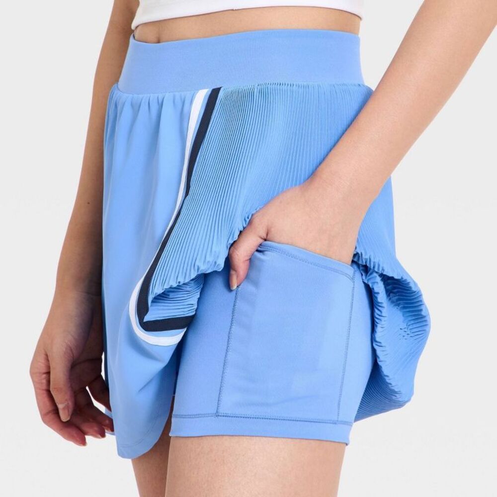 All In Motion - Women's Woven High-Rise Asymetrical Pleated Skort Blue - Picture 4 of 4
